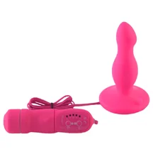 Рельефная анальная пробка с вибрацией Popo Pleasure розовая