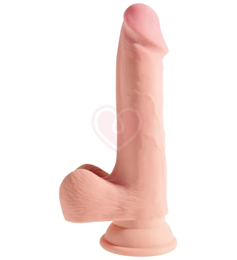 Фаллоимитатор с мошонкой на присоске King Cock Triple Density 16,5 см телесный фото 1