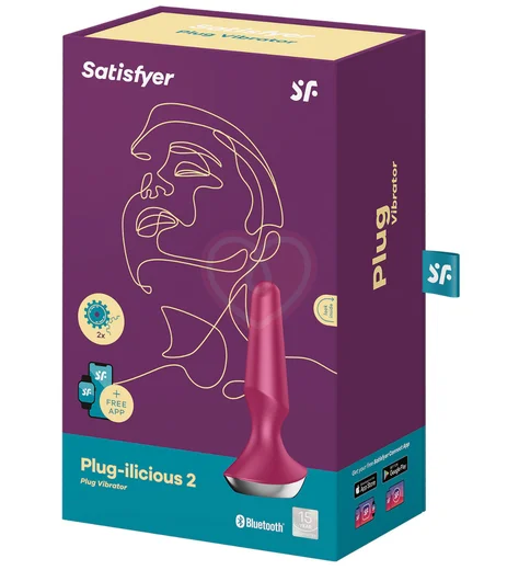 Анальная вибропробка Satisfyer Plug Ilicious 2 с приложением розовая фото 2