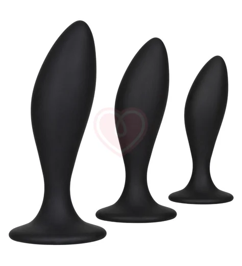 Набор Silicone Anal Curve Kit из 3 анальных пробок с изгибом фото 1