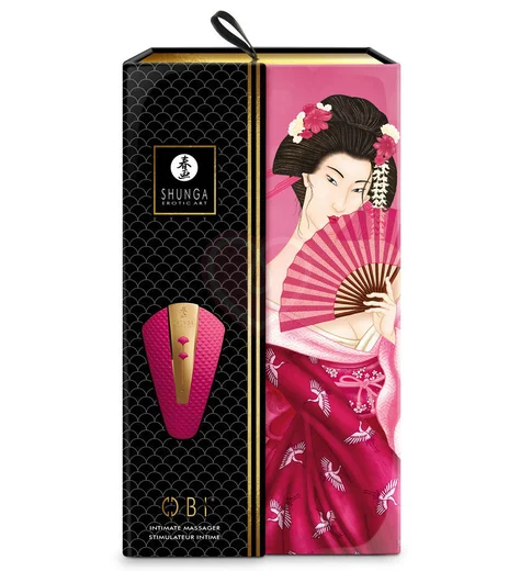 Мини-вибратор Shunga OBI малиновый фото 2