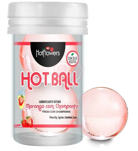 Масляный лубрикант в шариках Hot Ball Aromatic Клубника и шампанское фото 1