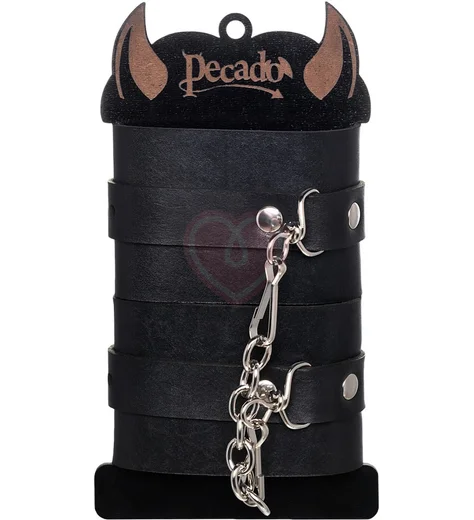 Однослойные наручники Pecado BDSM черные фото 6
