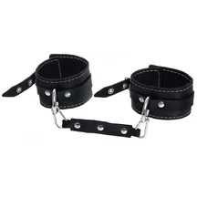 Двухслойные оковы на ноги Pecado BDSM с карабинами черные