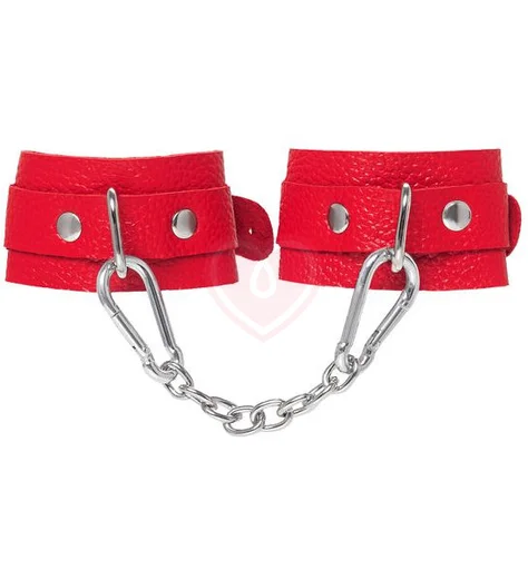 Наручники-браслеты со скругленными углами Pecado BDSM красные фото 1