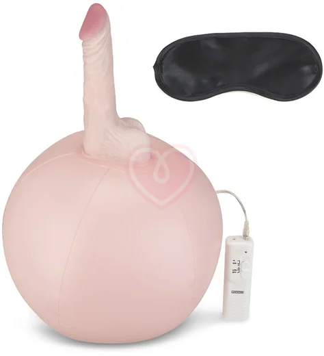 Надувной мяч с реалистичным вибратором Lux Fetish розовый фото 1