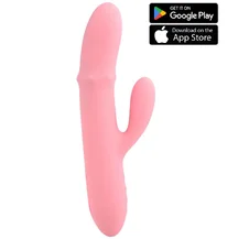 Вибратор с кольцом из бусин Svakom Mora Neo с приложением персиковый