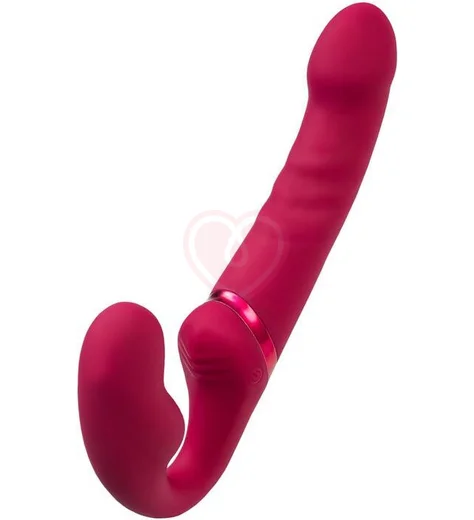 Безремневой страпон Lapis Lovense с вибрацией красный фото 5