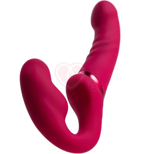 Безремневой страпон Lapis Lovense с вибрацией красный фото 8