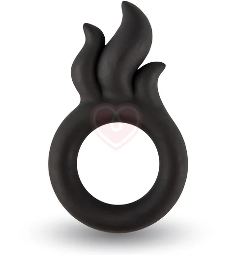 Эрекционное кольцо с огненным дизайном Velv'Or Rooster Hawk черное фото 1