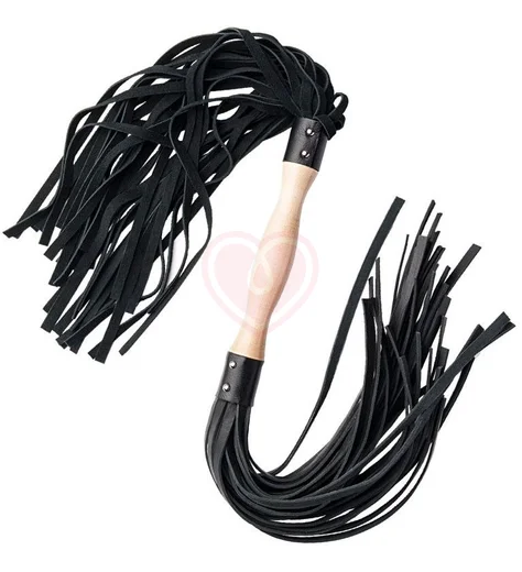 Двусторонний флоггер ToyFa Theatre с точёной лакированной ручкой фото 1