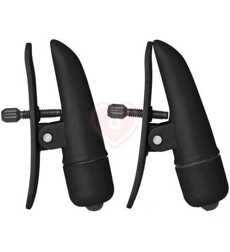 Зажимы на соски с вибрацией Nipple Play Nipplettes чёрные фото 1