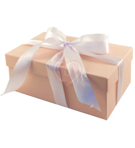 Подарочная коробка 23х15 см бежевая фото 1