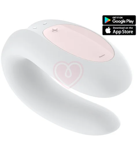 Вибратор для пар с управлением от приложения Satisfyer Double Joy белый фото 1