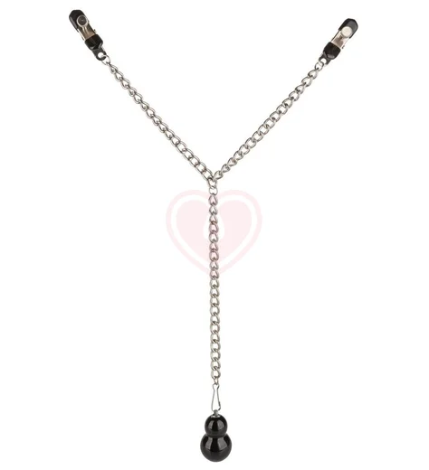 Зажимы для сосков с цепочкой и утяжелителем Weighted Dual Tier Nipple Clamps фото 1
