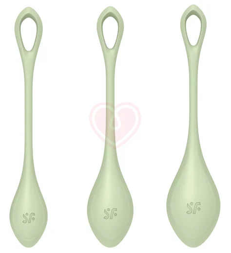 Набор из 3 вагинальных шариков Satisfyer Yoni Power 2 зелёный фото 1