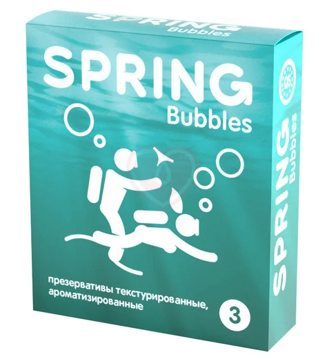 Презервативы Spring Bubbles с пупырышками 3 шт фото 1