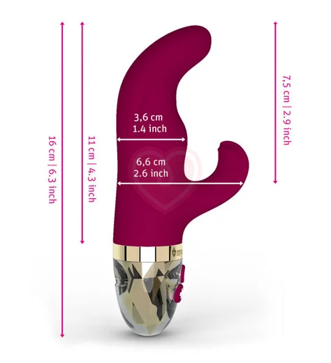 Вибратор с клиторальным стимулятором Mystim Hop Hop Bob бордовый фото 3