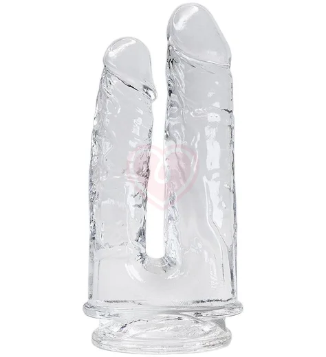 Двойной фаллоимитатор на присоске Imperium Jelly Dildo прозрачный фото 1