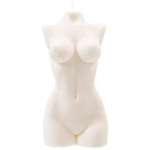 Интерьерная свеча в виде женского торса Pecado BDSM 22 см белая