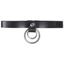 Чокер с двумя кольцами Pecado BDSM черный