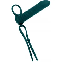 Насадка для двойного проникновения с лассо и вибропулей Pure Passion Rori 16 см зелёная