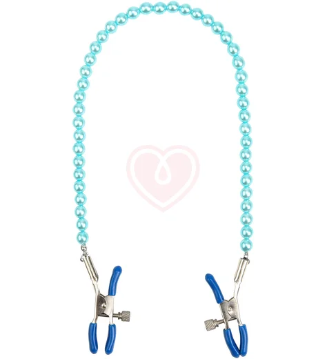 Зажимы на соски с цепочкой Kanikule голубые фото 1