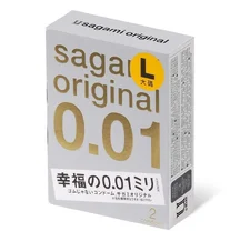 Ультратонкие полиуретановые презервативы Sagami Original 001 размера L 2 шт