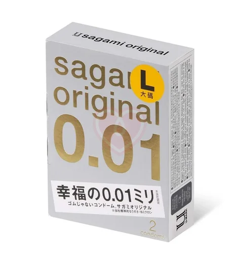 Ультратонкие полиуретановые презервативы Sagami Original 001 размера L 2 шт фото 1