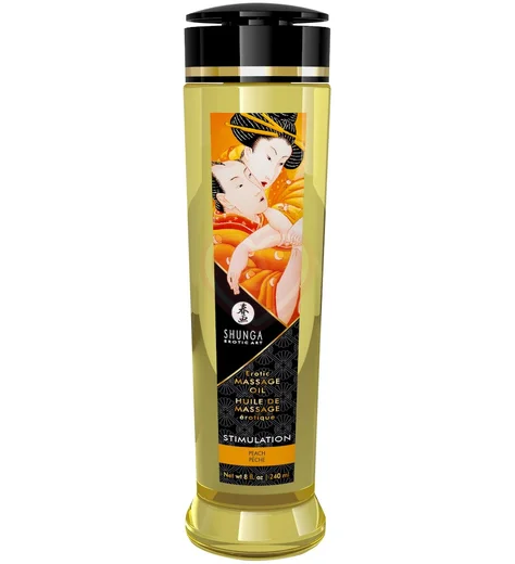 Массажное масло Shunga Stimulation с ароматом персика 240 мл фото 1