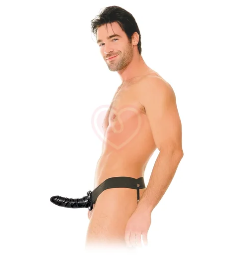 Реалистичный фаллопротез Pipedream Hollow Strap-on 15 см чёрный фото 1