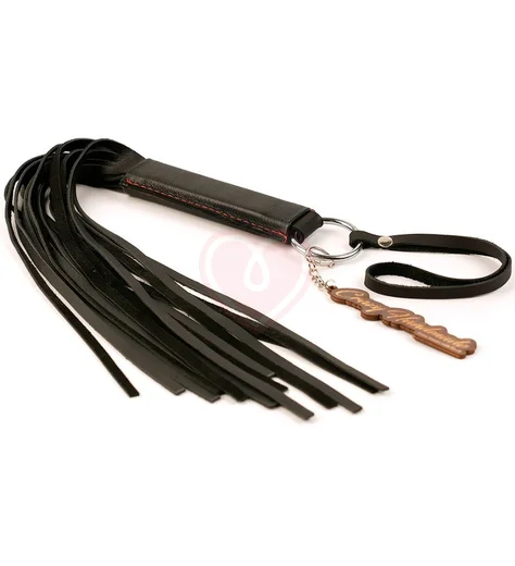 Классическая чёрная плеть из натуральной кожи Crazy Handmade фото 1