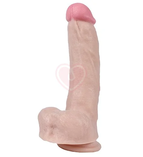 Реалистичный фаллоимитатор с мошонкой на присоске Real Basic Toy 23 см фото 1