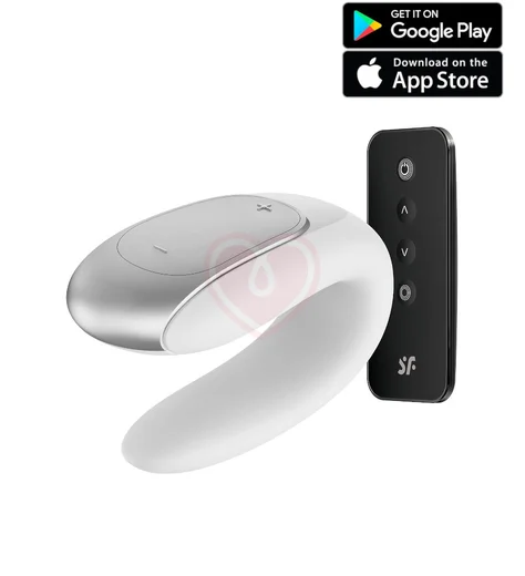 Парный вибратор Satisfyer Double Fun с управлением от приложения или пульта белый фото 1