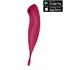 Двухсторонний вакуумный вибростимулятор Twirling Pro+ с приложением бордовый фото 1