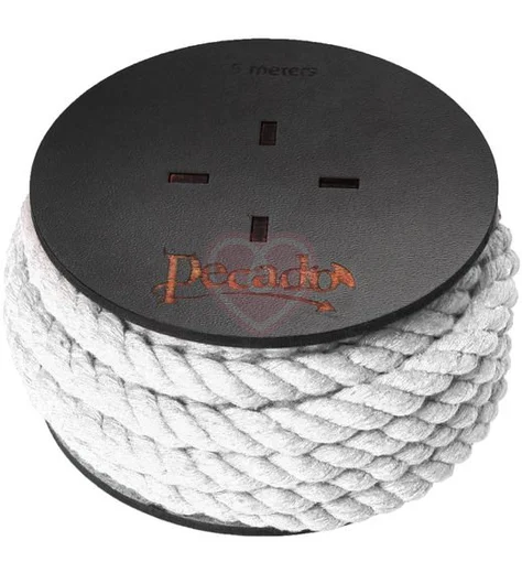 Хлопковая веревка для шибари на катушке Pecado BDSM 5 метров белая фото 1