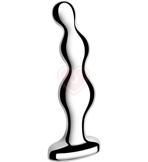 Металлический рельефный стимулятор b-Vibe Stainless Steel Anal Beads фото 1