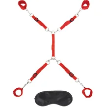 Набор для фиксации на кровати Lux Fetish Bed Spreader красный