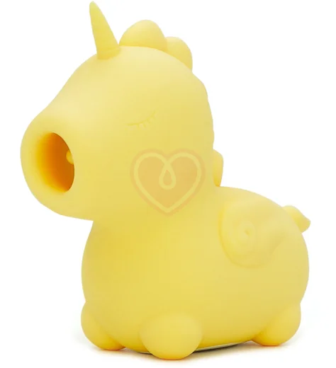 Клиторальный вибратор в виде единорога со стимуляцией язычком Unihorn Bean Blossom желтый фото 1