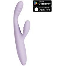 Вибратор с гибкой головкой и клиторальным стимулятором Svakom Cici+ 2 с функцией нагрева лиловый