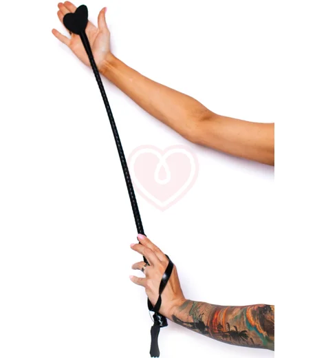 Стек Scandal из натуральной кожи и замши с хлопушкой-сердцем чёрный фото 1