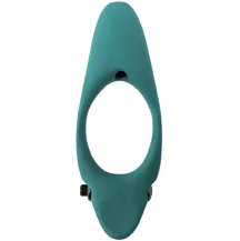 Эрекционное виброкольцо со стимуляцией промежности и клитора Pure Passion Stardust зелёное
