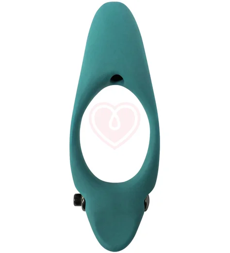 Эрекционное виброкольцо со стимуляцией промежности и клитора Pure Passion Stardust зелёное фото 1