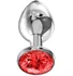 Анальная пробка с красным кристаллом Diamond Red Sparkle Large серебро фото 1