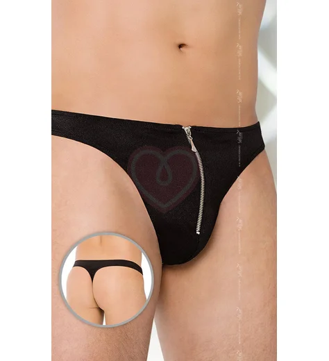 Стринги мужские на замочке чёрные фото 1