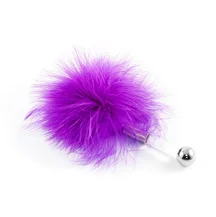 Щекоталка с пушистым мехом и прозрачной ручкой ToyFa Theatre фиолетовая