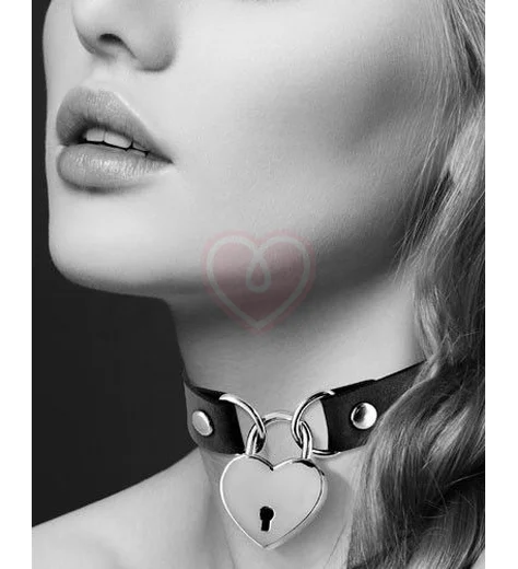 Чокер с замком сердце Bijoux Pour Toi чёрный фото 1