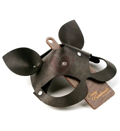 Кожаная маска с ушками кошки Crazy Handmade фото 1