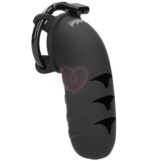 Мужской пояс верности Shots Man Cage Model 09 чёрный 13,5 см фото 1