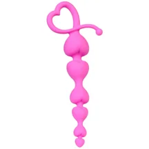 Анальные бусы с сердечками ToDo Sweety розовые